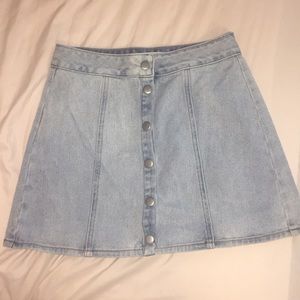 Button Down Denim Skirt
